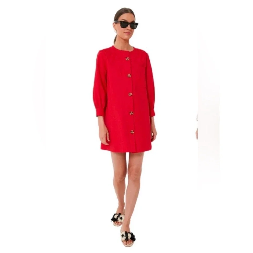 Tuckernuck Red Blake Dress,Medium, Preppy Chic Timeless Coastal Nautical Classic - Picture 3 of 10